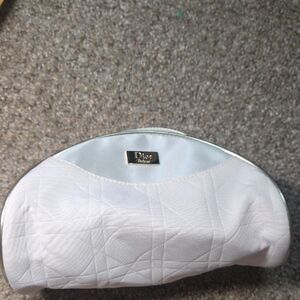 Dior White Quilted Cosmetic Bag